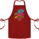 Freedom Is a State of Mind Magic Mushrooms Cotton Apron 100% Organic Maroon