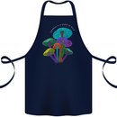 Freedom Is a State of Mind Magic Mushrooms Cotton Apron 100% Organic Navy Blue