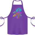 Freedom Is a State of Mind Magic Mushrooms Cotton Apron 100% Organic Purple