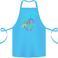 Freedom Is a State of Mind Magic Mushrooms Cotton Apron 100% Organic Turquoise
