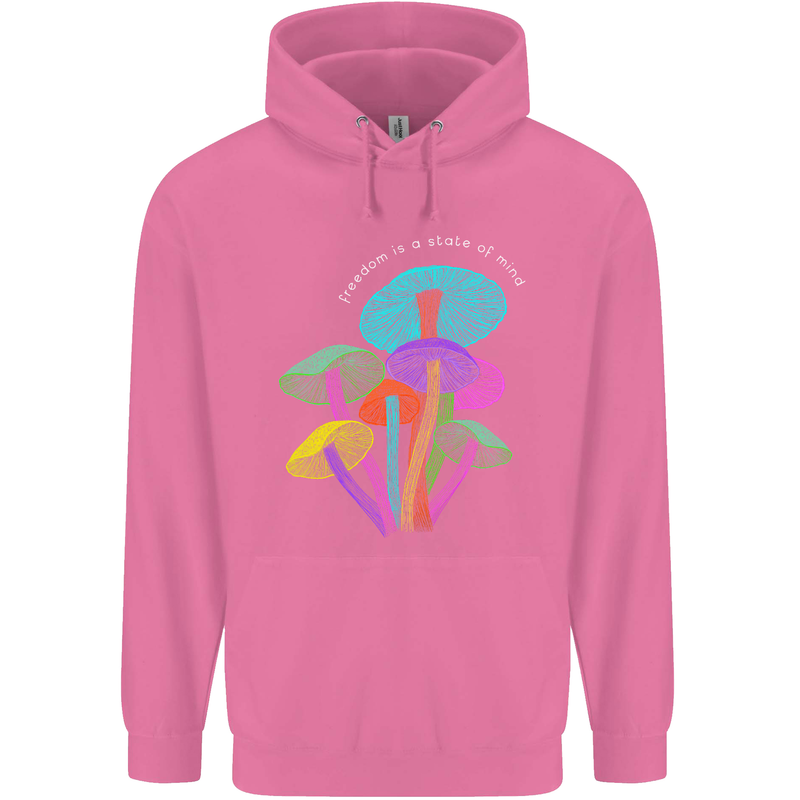 Freedom Is a State of Mind Magic Mushrooms Mens 80% Cotton Hoodie Azelea