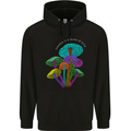 Freedom Is a State of Mind Magic Mushrooms Mens 80% Cotton Hoodie Black