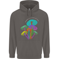 Freedom Is a State of Mind Magic Mushrooms Mens 80% Cotton Hoodie Charcoal