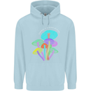 Freedom Is a State of Mind Magic Mushrooms Mens 80% Cotton Hoodie Light Blue