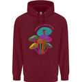 Freedom Is a State of Mind Magic Mushrooms Mens 80% Cotton Hoodie Maroon