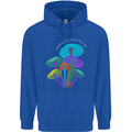 Freedom Is a State of Mind Magic Mushrooms Mens 80% Cotton Hoodie Royal Blue