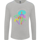 Freedom Is a State of Mind Magic Mushrooms Mens Long Sleeve T-Shirt Sports Grey