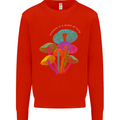 Freedom Is a State of Mind Magic Mushrooms Mens Sweatshirt Jumper Bright Red