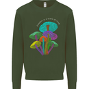 Freedom Is a State of Mind Magic Mushrooms Mens Sweatshirt Jumper Forest Green
