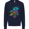 Freedom Is a State of Mind Magic Mushrooms Mens Sweatshirt Jumper Navy Blue