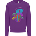 Freedom Is a State of Mind Magic Mushrooms Mens Sweatshirt Jumper Purple