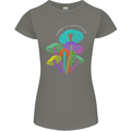 Freedom Is a State of Mind Magic Mushrooms Womens Petite Cut T-Shirt Charcoal