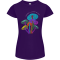 Freedom Is a State of Mind Magic Mushrooms Womens Petite Cut T-Shirt Purple
