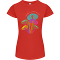 Freedom Is a State of Mind Magic Mushrooms Womens Petite Cut T-Shirt Red