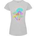 Freedom Is a State of Mind Magic Mushrooms Womens Petite Cut T-Shirt Sports Grey