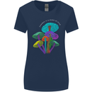 Freedom Is a State of Mind Magic Mushrooms Womens Wider Cut T-Shirt Navy Blue