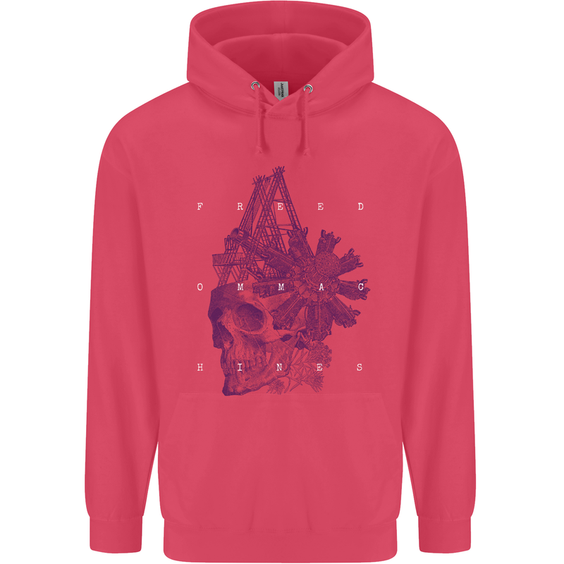 Freedom Machines Skull Childrens Kids Hoodie Heliconia