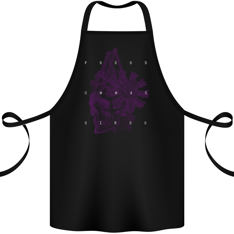 Freedom Machines Skull Cotton Apron 100% Organic Black