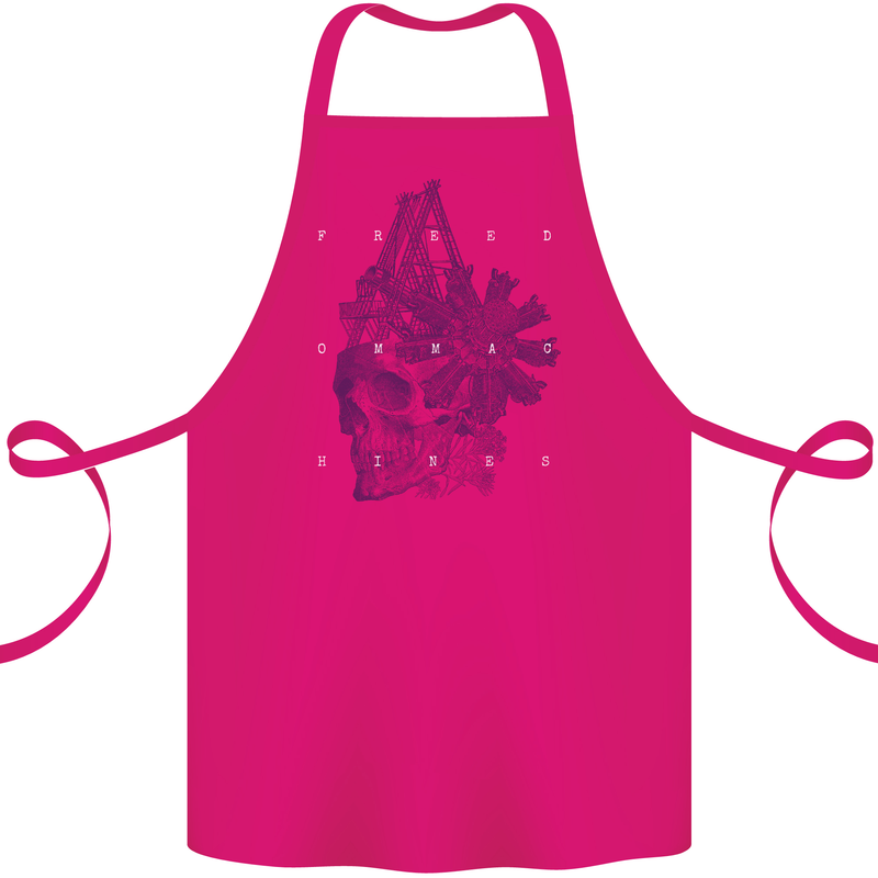 Freedom Machines Skull Cotton Apron 100% Organic Pink
