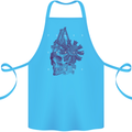 Freedom Machines Skull Cotton Apron 100% Organic Turquoise