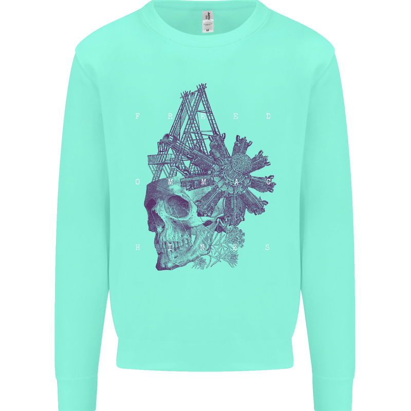 Freedom Machines Skull Kids Sweatshirt Jumper Peppermint