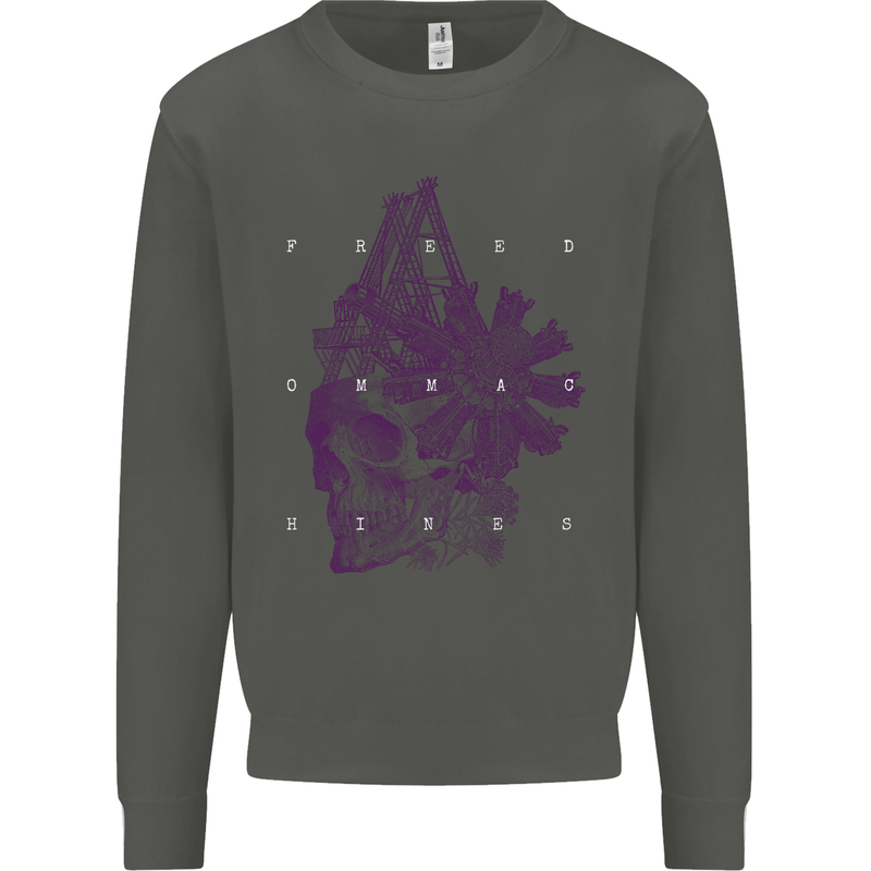 Freedom Machines Skull Kids Sweatshirt Jumper Storm Grey