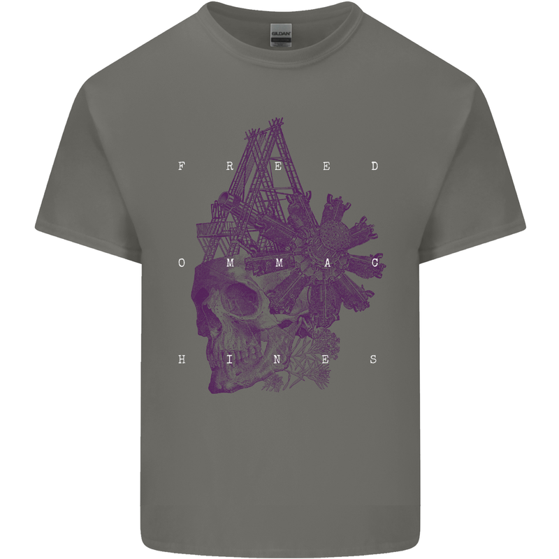 Freedom Machines Skull Kids T-Shirt Childrens Charcoal