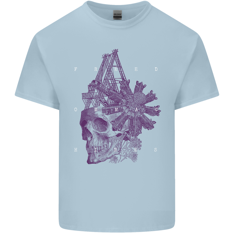 Freedom Machines Skull Kids T-Shirt Childrens Light Blue
