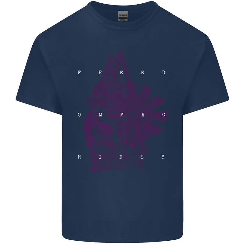 Freedom Machines Skull Kids T-Shirt Childrens Navy Blue