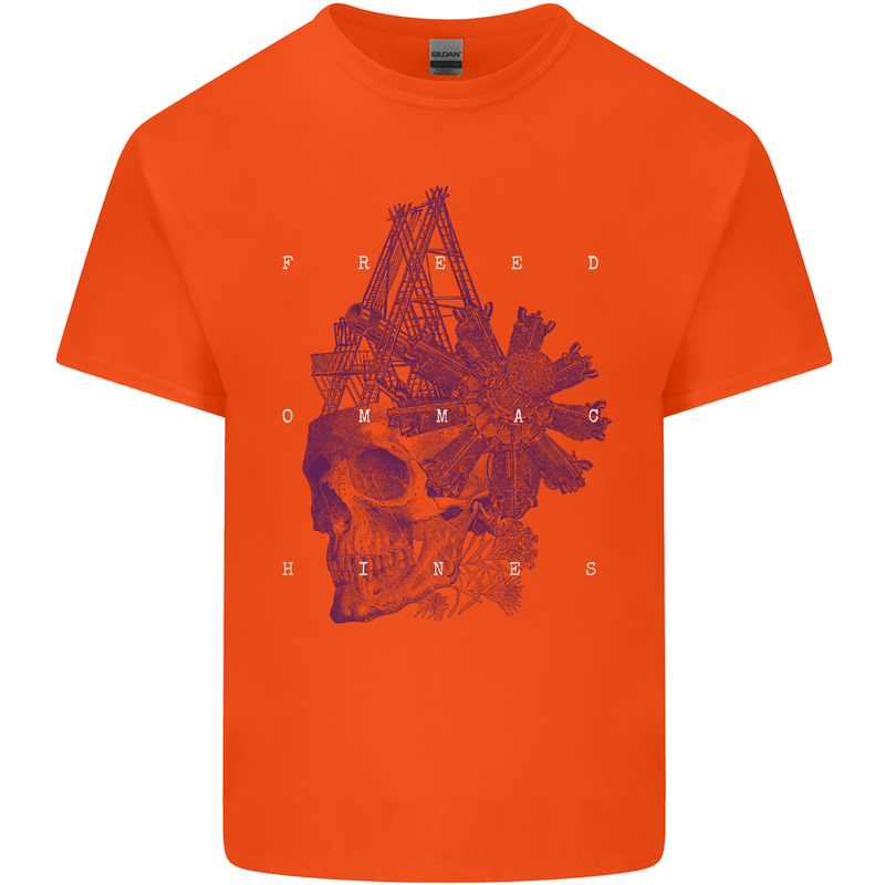 Freedom Machines Skull Kids T-Shirt Childrens Orange