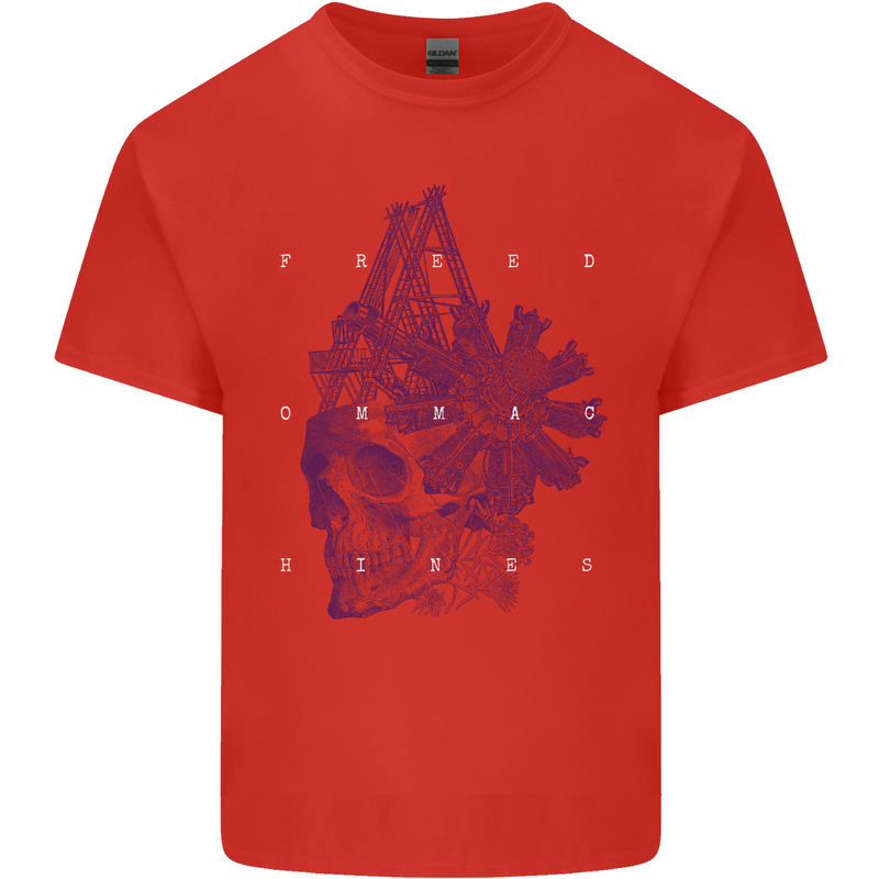 Freedom Machines Skull Kids T-Shirt Childrens Red