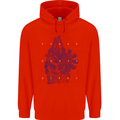 Freedom Machines Skull Mens 80% Cotton Hoodie Bright Red