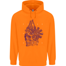 Freedom Machines Skull Mens 80% Cotton Hoodie Orange