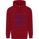 Freedom Machines Skull Mens 80% Cotton Hoodie Red