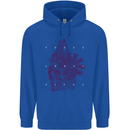 Freedom Machines Skull Mens 80% Cotton Hoodie Royal Blue