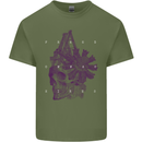 Freedom Machines Skull Mens Cotton T-Shirt Tee Top Military Green