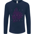 Freedom Machines Skull Mens Long Sleeve T-Shirt Navy Blue