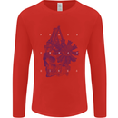 Freedom Machines Skull Mens Long Sleeve T-Shirt Red