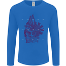 Freedom Machines Skull Mens Long Sleeve T-Shirt Royal Blue