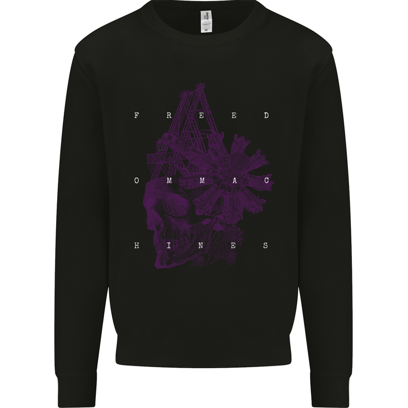 Freedom Machines Skull Mens Sweatshirt Jumper Black