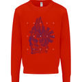 Freedom Machines Skull Mens Sweatshirt Jumper Bright Red