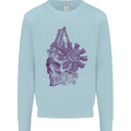 Freedom Machines Skull Mens Sweatshirt Jumper Light Blue