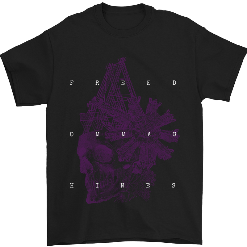 Freedom Machines Skull Mens T-Shirt Cotton Gildan Black