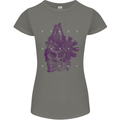 Freedom Machines Skull Womens Petite Cut T-Shirt Charcoal