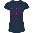 Freedom Machines Skull Womens Petite Cut T-Shirt Navy Blue