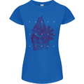 Freedom Machines Skull Womens Petite Cut T-Shirt Royal Blue