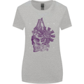 Freedom Machines Skull Womens Wider Cut T-Shirt Sports Grey