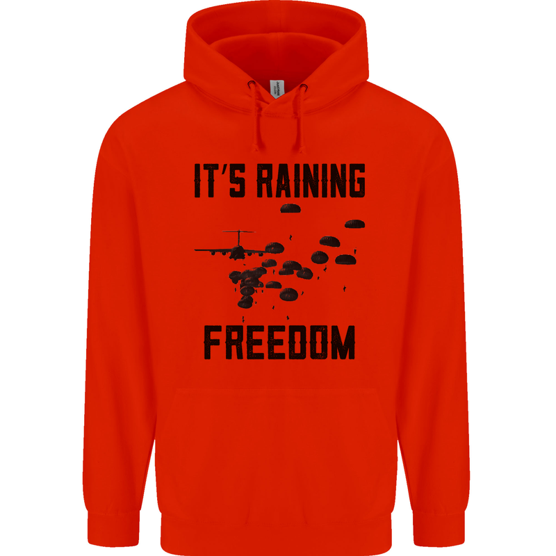 Freedom Parachute Regiment Para 1 2 3 4 10 Childrens Kids Hoodie Bright Red