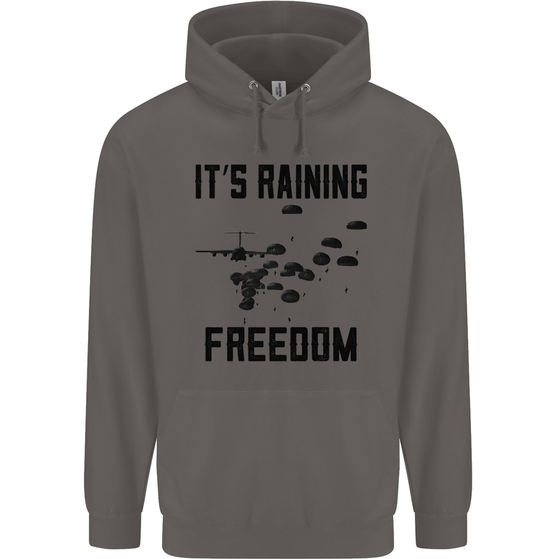 Freedom Parachute Regiment Para 1 2 3 4 10 Mens 80% Cotton Hoodie Charcoal