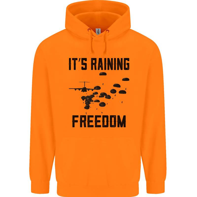 Freedom Parachute Regiment Para 1 2 3 4 10 Mens 80% Cotton Hoodie Orange